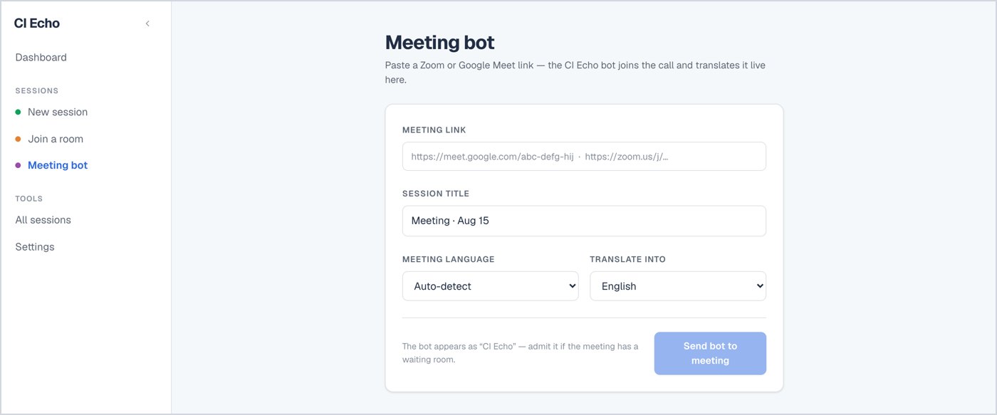Meeting bot form